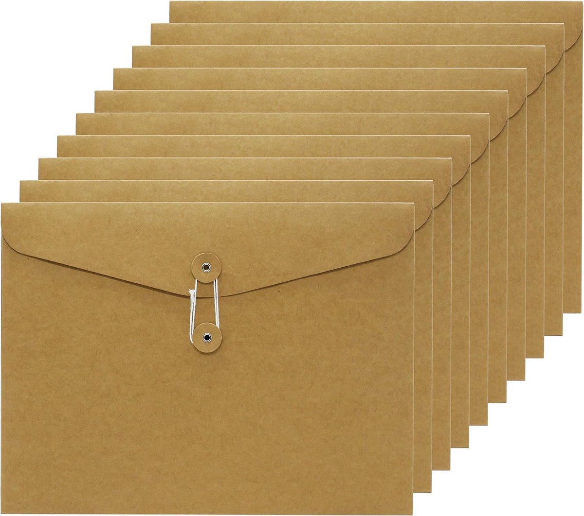 Kraftpapier, documentenmap, aktetas, archiveringsmap, ideaal voor kantoor, school, universiteit, 31 x 24 cm, 10 stuks