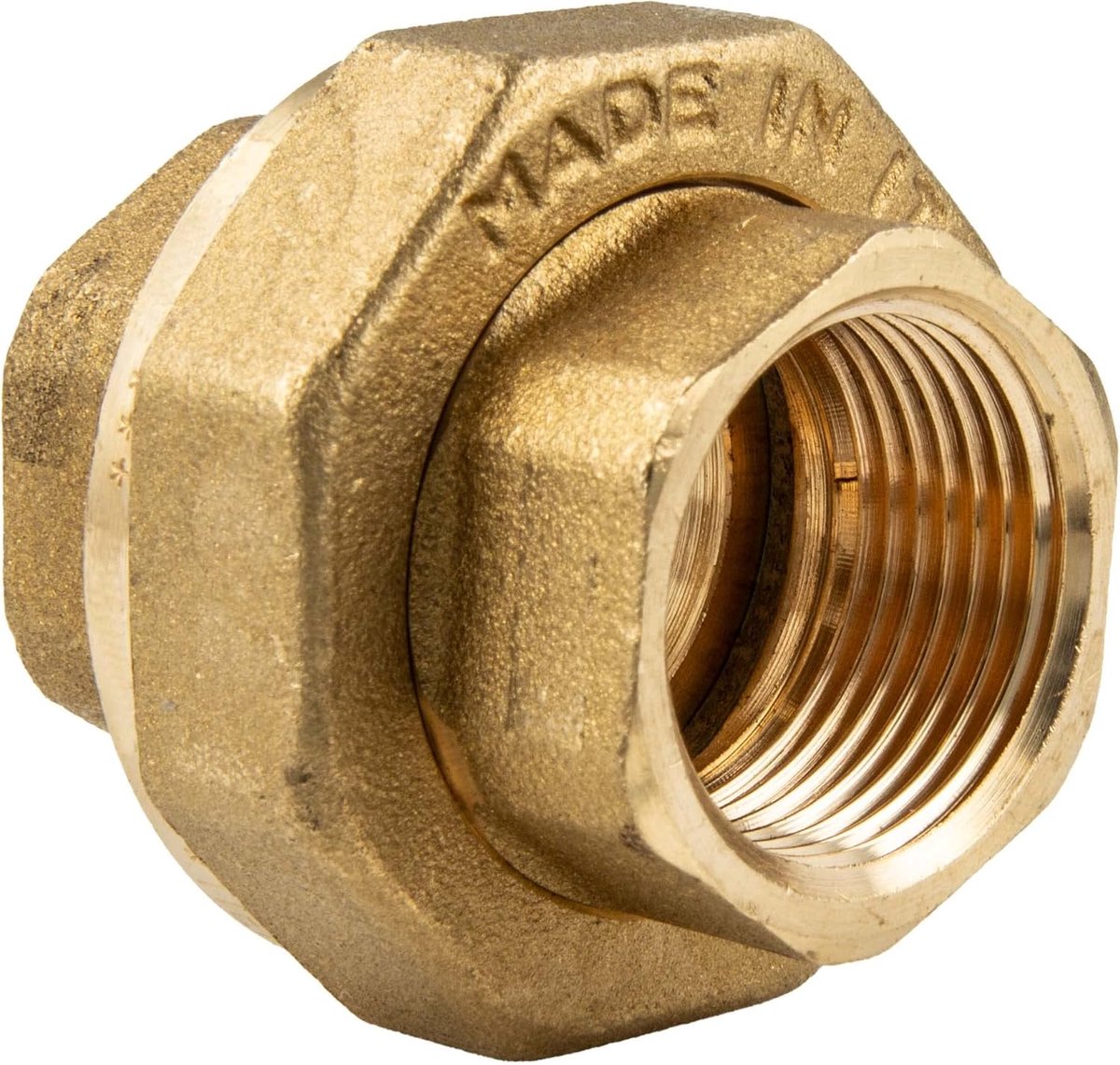tecuro Rechte hoekschroefverbinding plat afdichtend 3/4 inch IG/IG messing blank CW617N inclusief HD-persafdichting