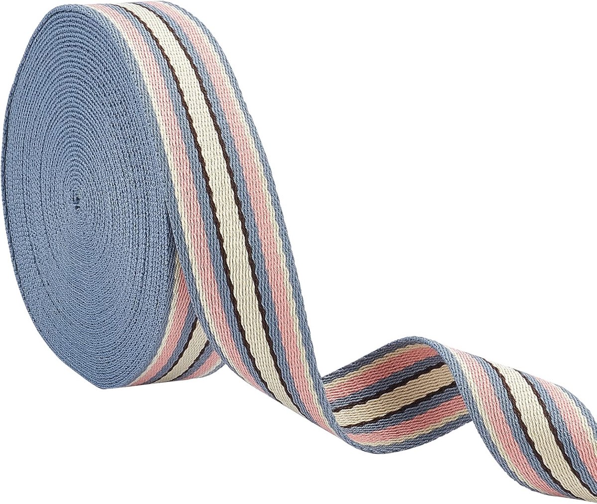 PandaHall 9 m geweven kanten lint, gestreept jacquard-lint, geborduurde naaiband voor kleding, hoeden, tasriem, 4 strepen in kleuren