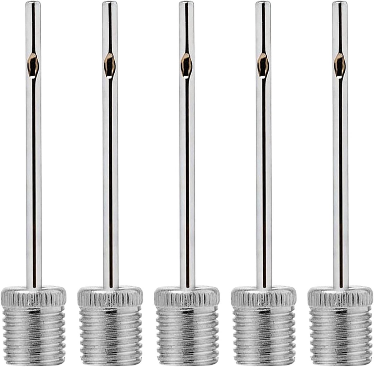 Kogelpennen voor compressoren, kogelpompen, kogelpompen voor ventielen, naalden, metaal met zijgaten, set van 5 | Kogelpompen voor ventielen, naalden, balpompnaald, opzetstuk naaldventiel balnaalden voor compressor, balpompopzetstuk