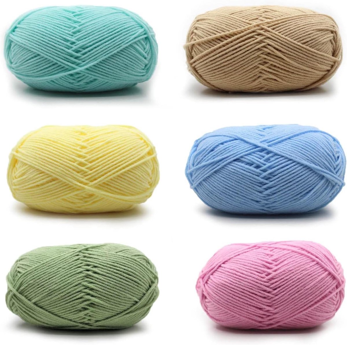 Haakgaren, handbreigaren, verkrijgbaar in 6 katoenen draden, voor kunsthandwerk, haken en breigaren, katoengaren, 6 kleuren, 50 g