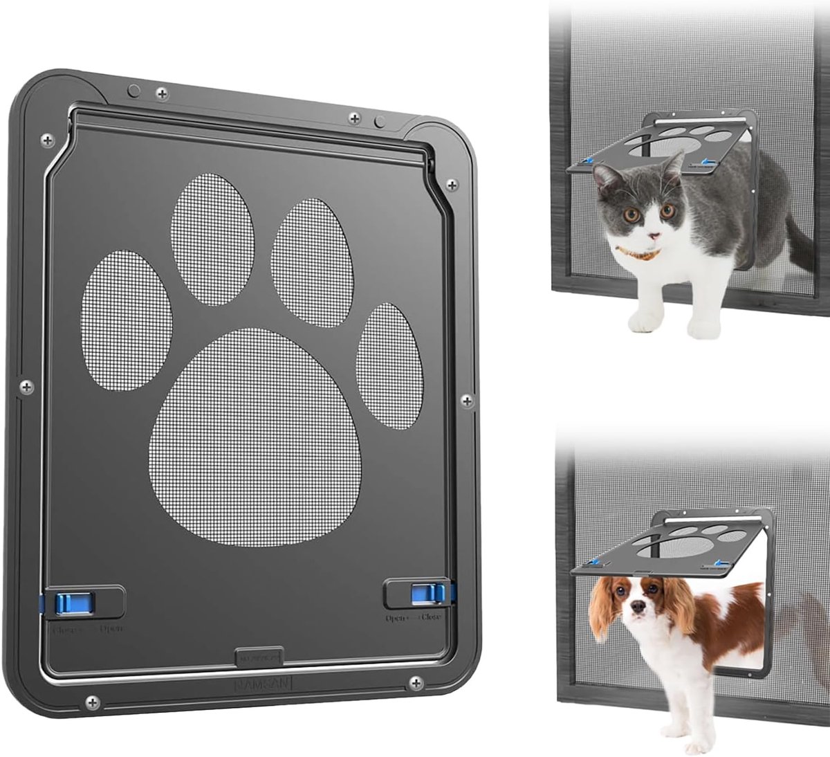 Kattendeur voor schuifdeurraam, binnenopening, 20 x 25 cm, doggy deur voor hordeur, kleine hondendeur, veranda, kattendeur, automatische sluiting