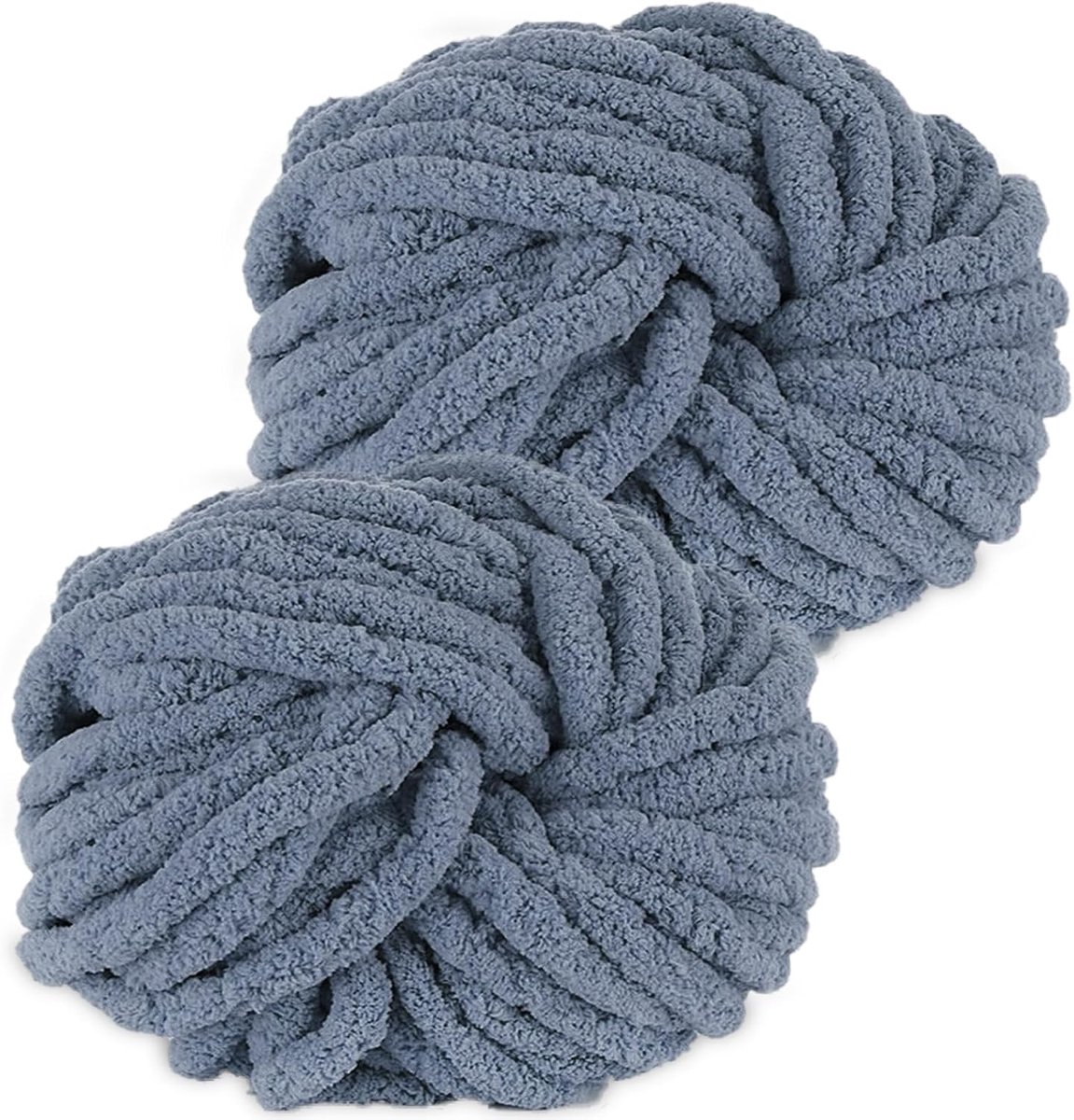 Wol 2 Stuks 500g, Chunky Garens voor Arm Breien en Haken van Dekens, XXL Reuzenwol voor Breien van Sjaals, Mutsen en Huisdiernest - Donkergrijs