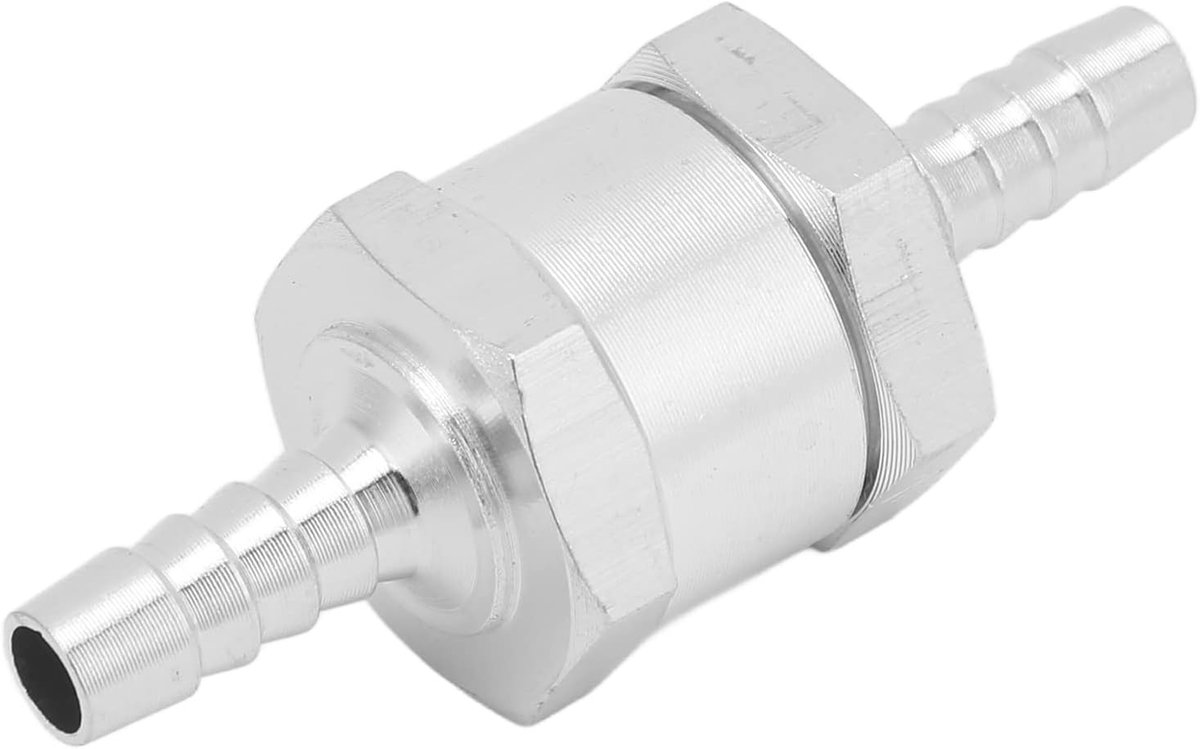 Way Inline Check Valve Non Return Air Water Gas Controle Klep Aluminiumlegering voor Brandstof Benzine Olie Benzine Water (6mm)