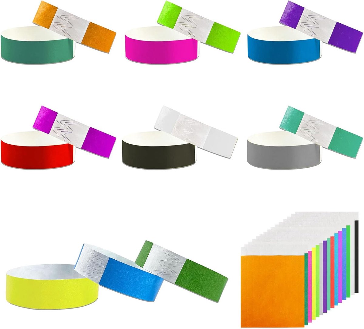 150 stuks inlaatbanden, waterdichte evenementenarmbanden, festivalbanden, 19 x 250 mm, waterdicht papier, inlaatbanden voor club, feest, festival, waterpark