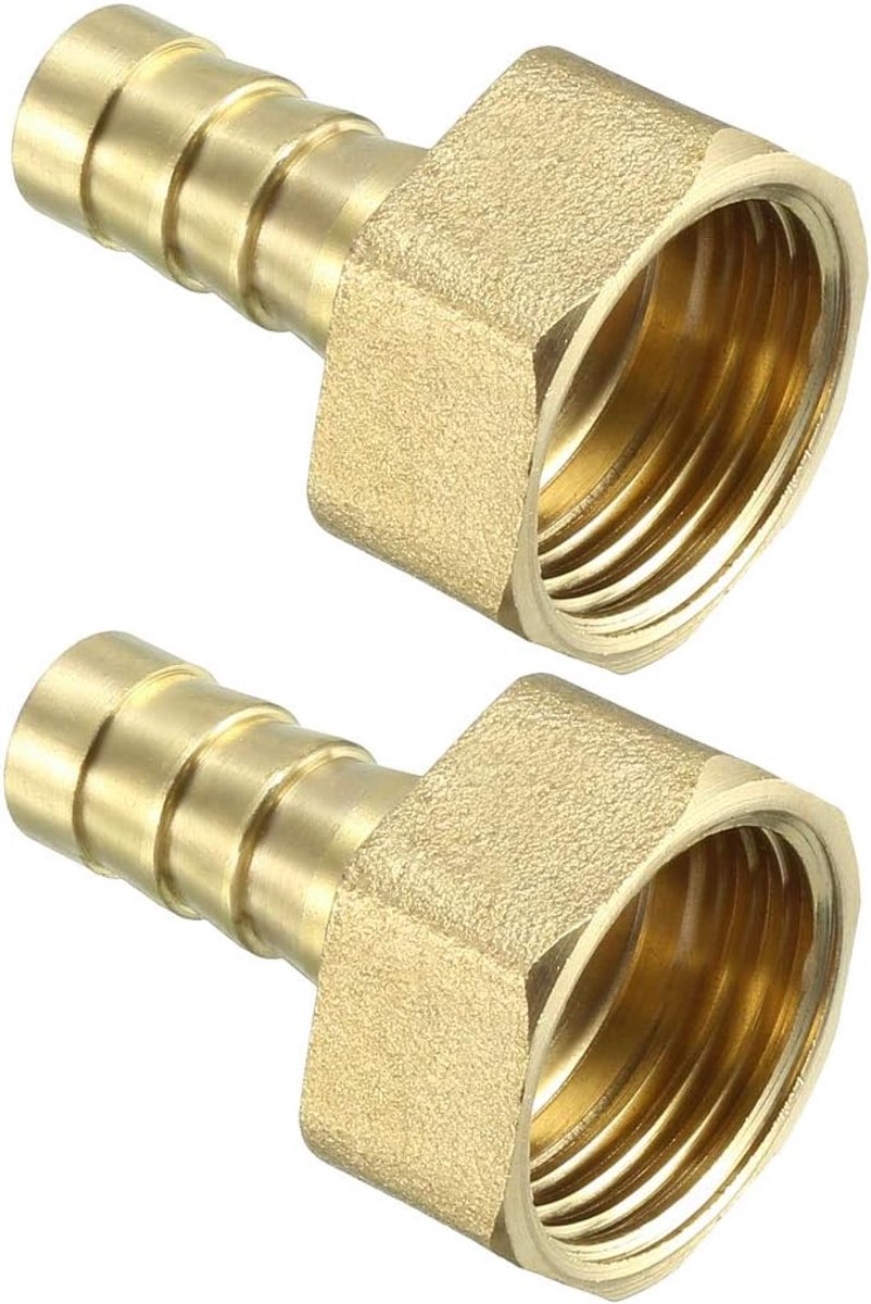 sourcing map messing tuit buisverbinder steeknippel adapter 6mm x 1/2 PT bus buis 10mm x 1/2 PT, 2 Pack