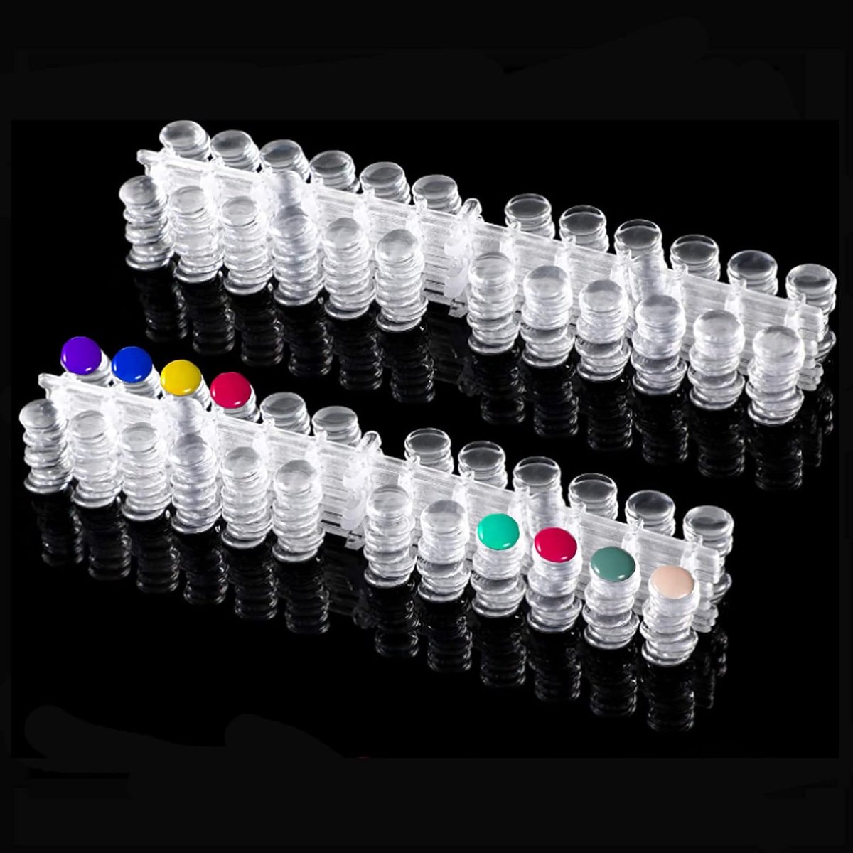 720 stuks Nail Color Chart Display Tips, transparante nail art display tips Nail Practice Card Design Board voor nagelsalon nagelkunst kleuren display kaart