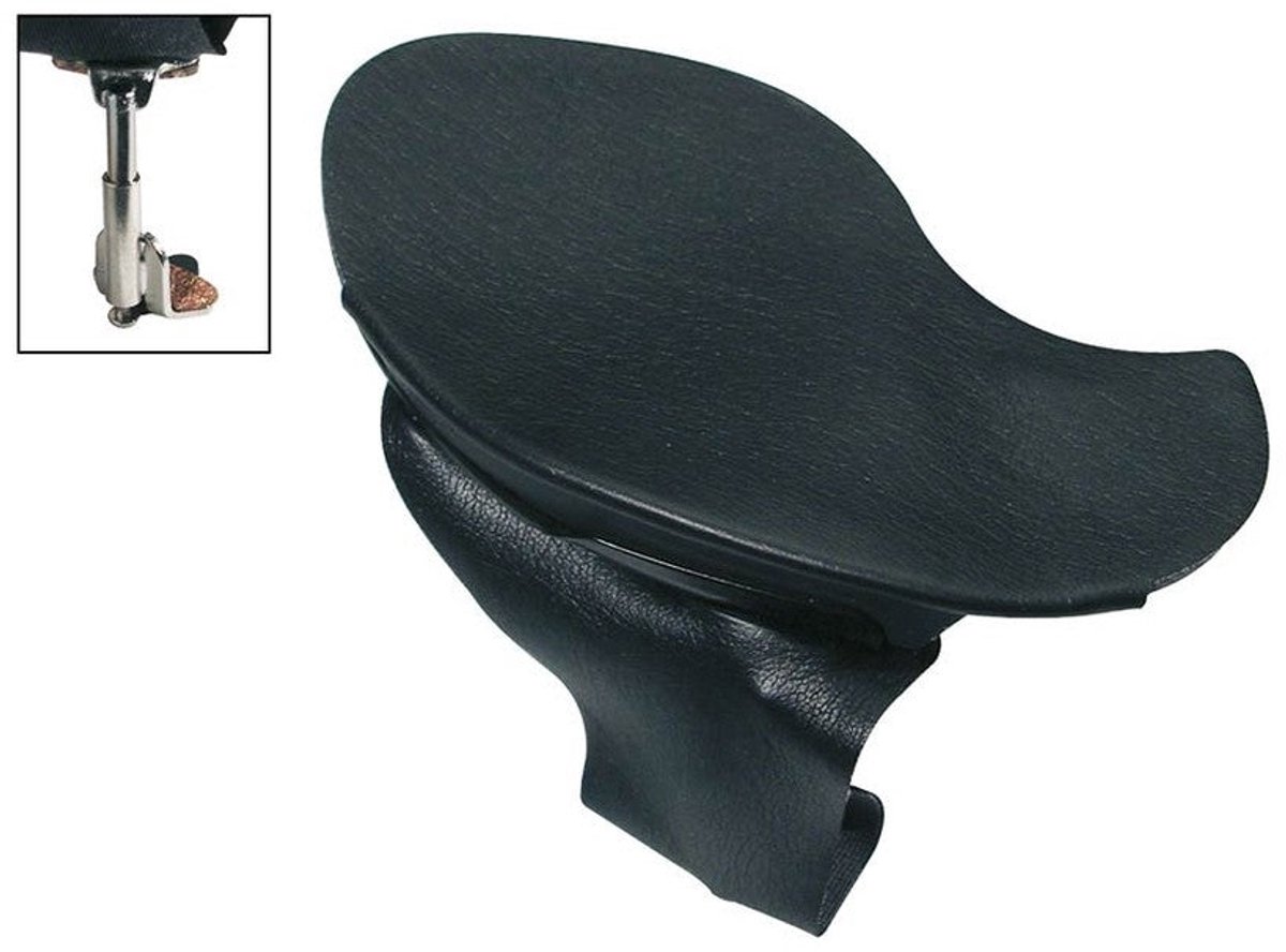 Wolf KH-61 chinrest for violin and viola 'maestro'-model, metal black, nappa, patented screws