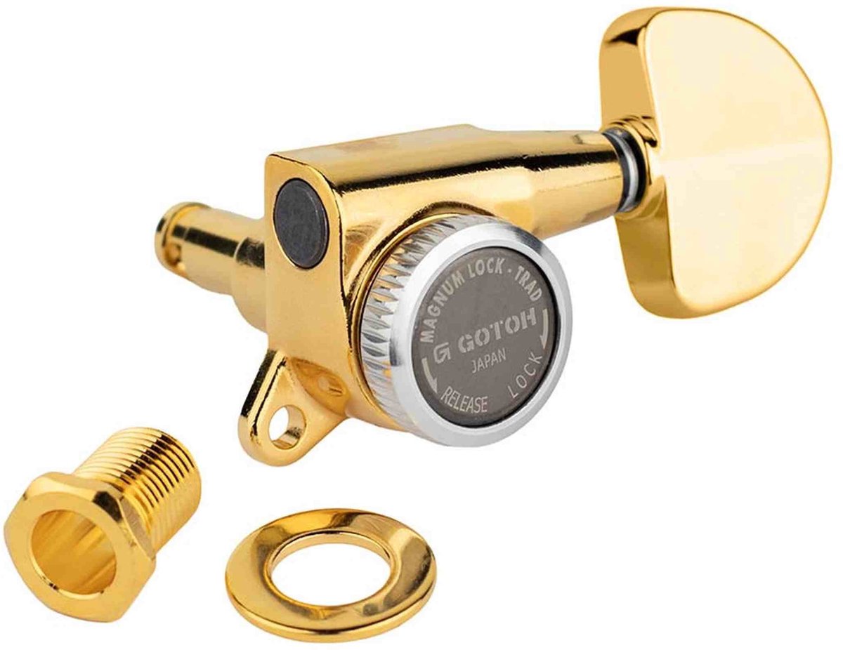 Gotoh GTH14137 SG381 stemmechanieken met Magnum Lock Trad and AB20 knoppen, 3L3R, goud