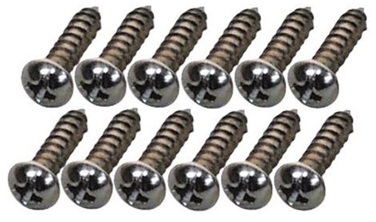 Fender Tuner Montage Schroeven #3 x 3/8 - 12 Stuks, Vintage Nickel