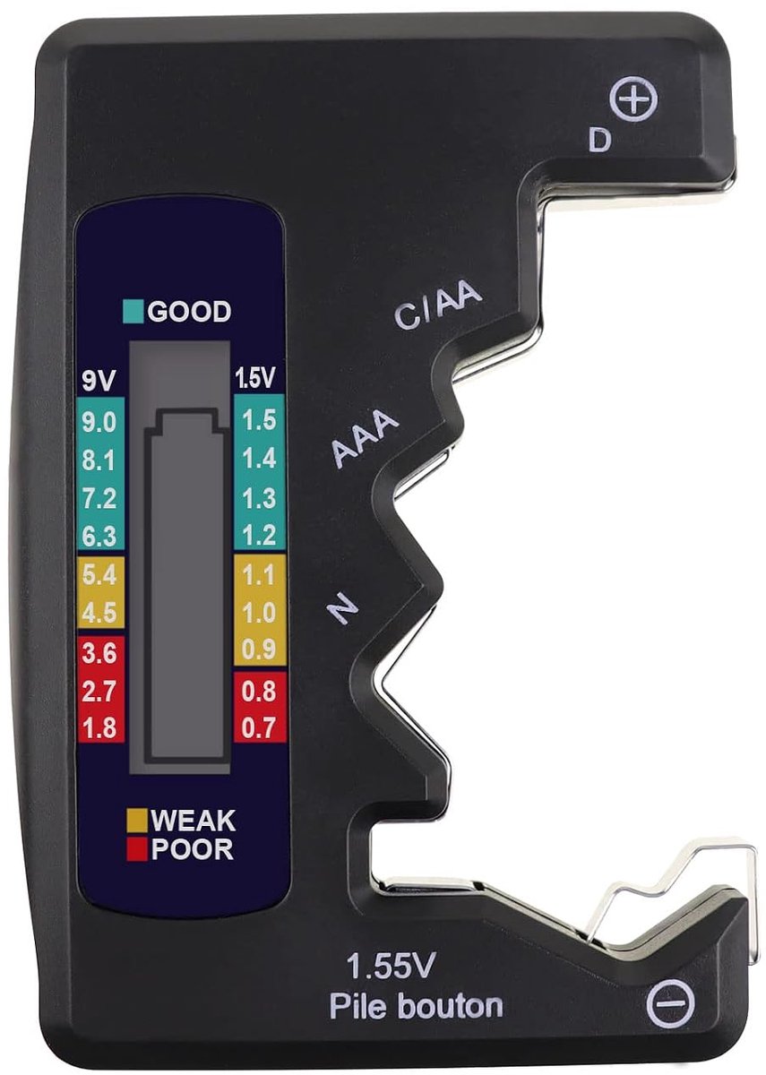 Tester Checker C AA AAA D N 9V 1.5V Knoopcelbatterijen Duidelijk Bar Grafiek LCD Weergave Zak Maat