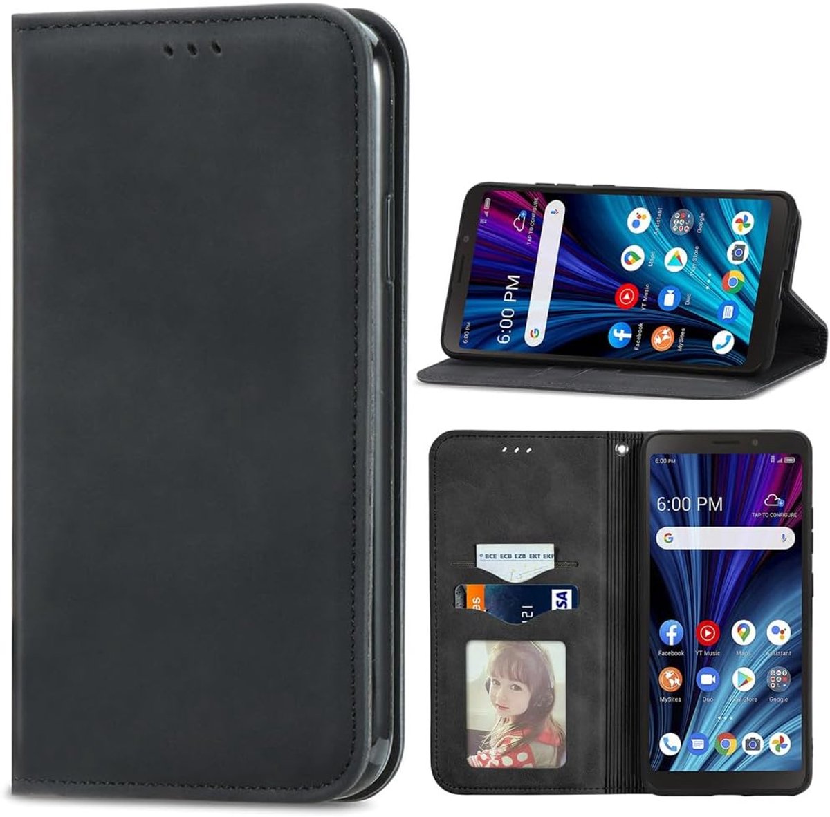 lederen hoes voor Fairphone 5, magnetische sluiting portemonnee hoesje voor Fairphone 5 Cover-01