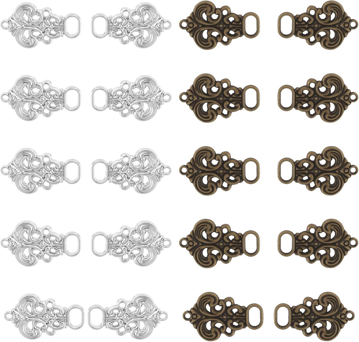 Knopen, 20 stuks, 33 x 21 mm, metalen dirndlknopen, mooie dirndlknopen, dirndlknopen voor dirndlknopen