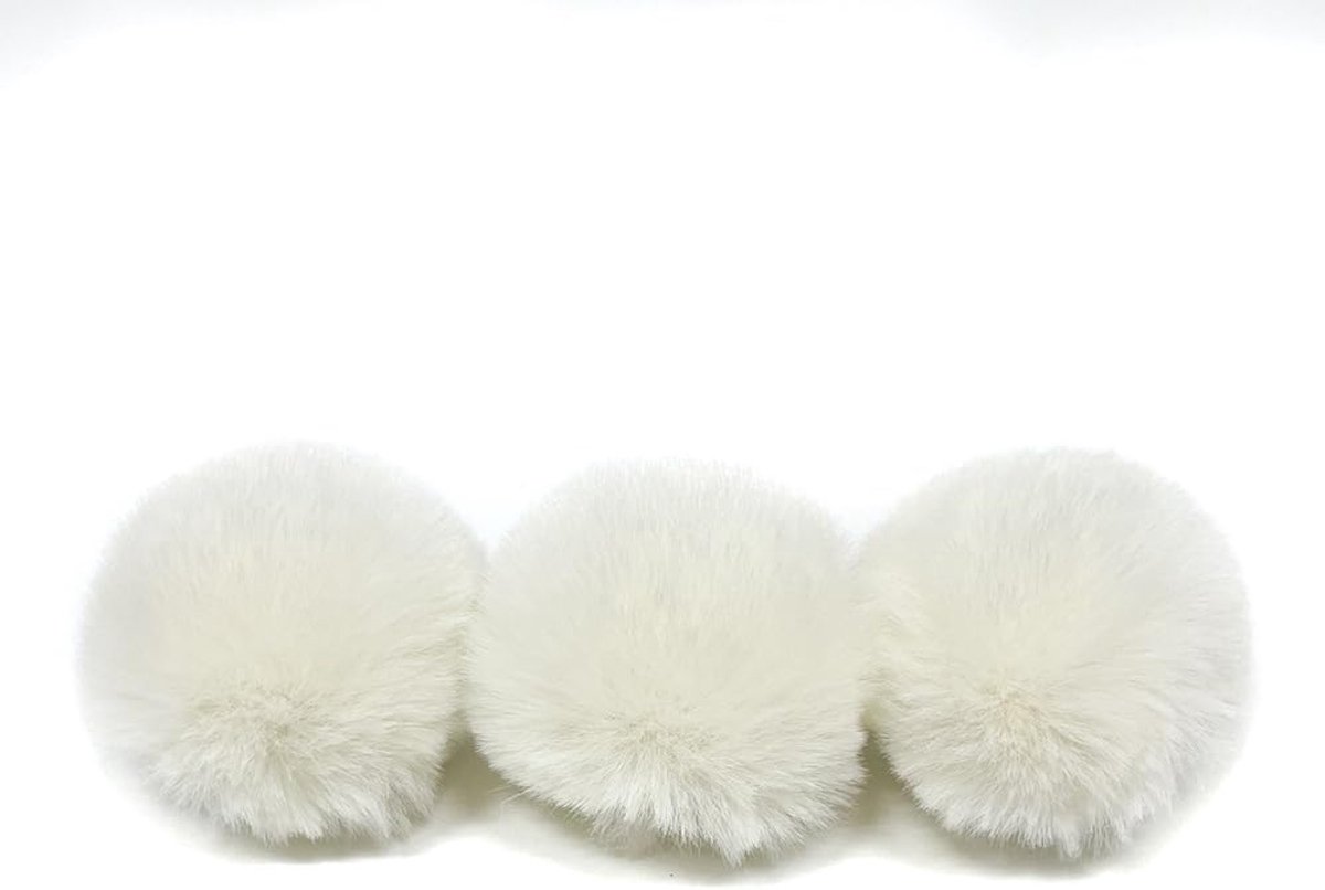 50 stuks 4 cm pompons kunstbont konijnenvacht bontpompon, kunstbont pompon bal pluche ballen pompons voor doe-het-zelf handwerk mutsen hanger decoratie dames meisjes tashanger sleutelhanger, crème