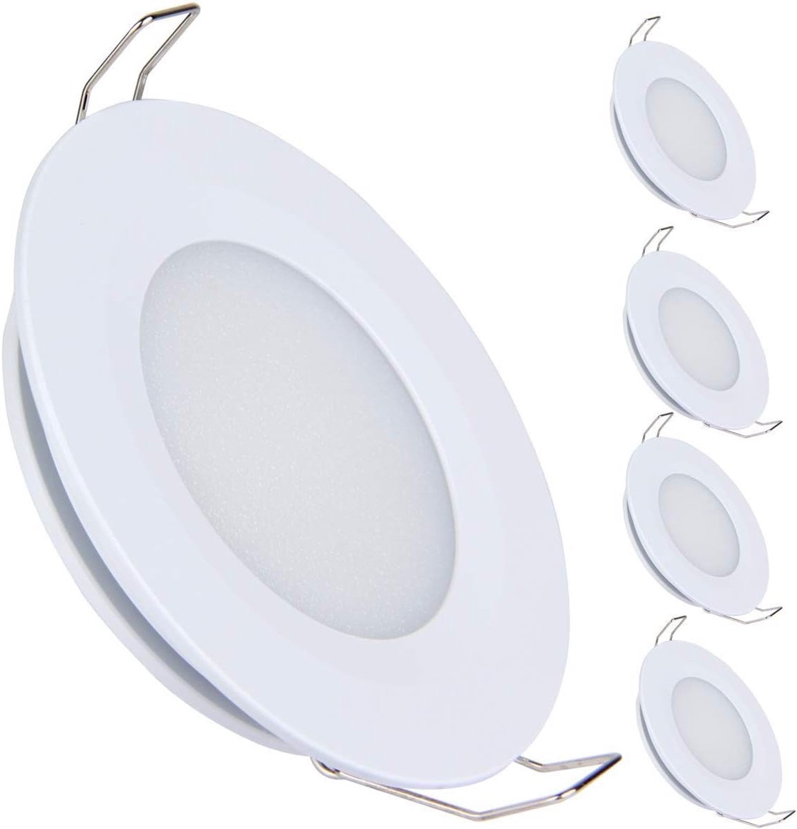 acegoo Set van 4 12V LED inbouwlampen plafondlampen, spot 215 lumen warm wit 3200K wit inbouwspots volledig aluminium voor camper, boot, caravan, auto, keuken, meubels