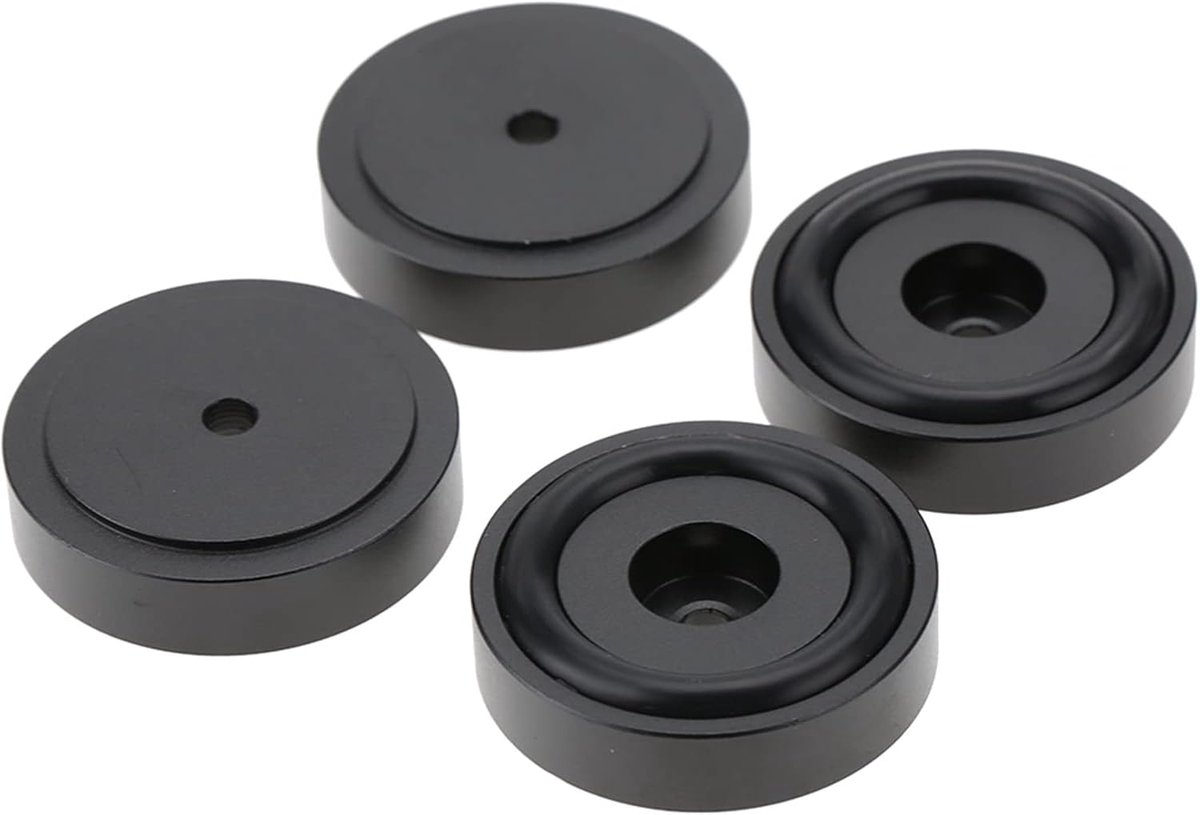 Aluminium Voeten Versterker Pad Aluminiumlegering 4 Stuks 40 * 10Mm Aluminium Legering Versterker Pad Anodiseren Zandstralen Versterker Pads Voeten Zilver (Zwart)