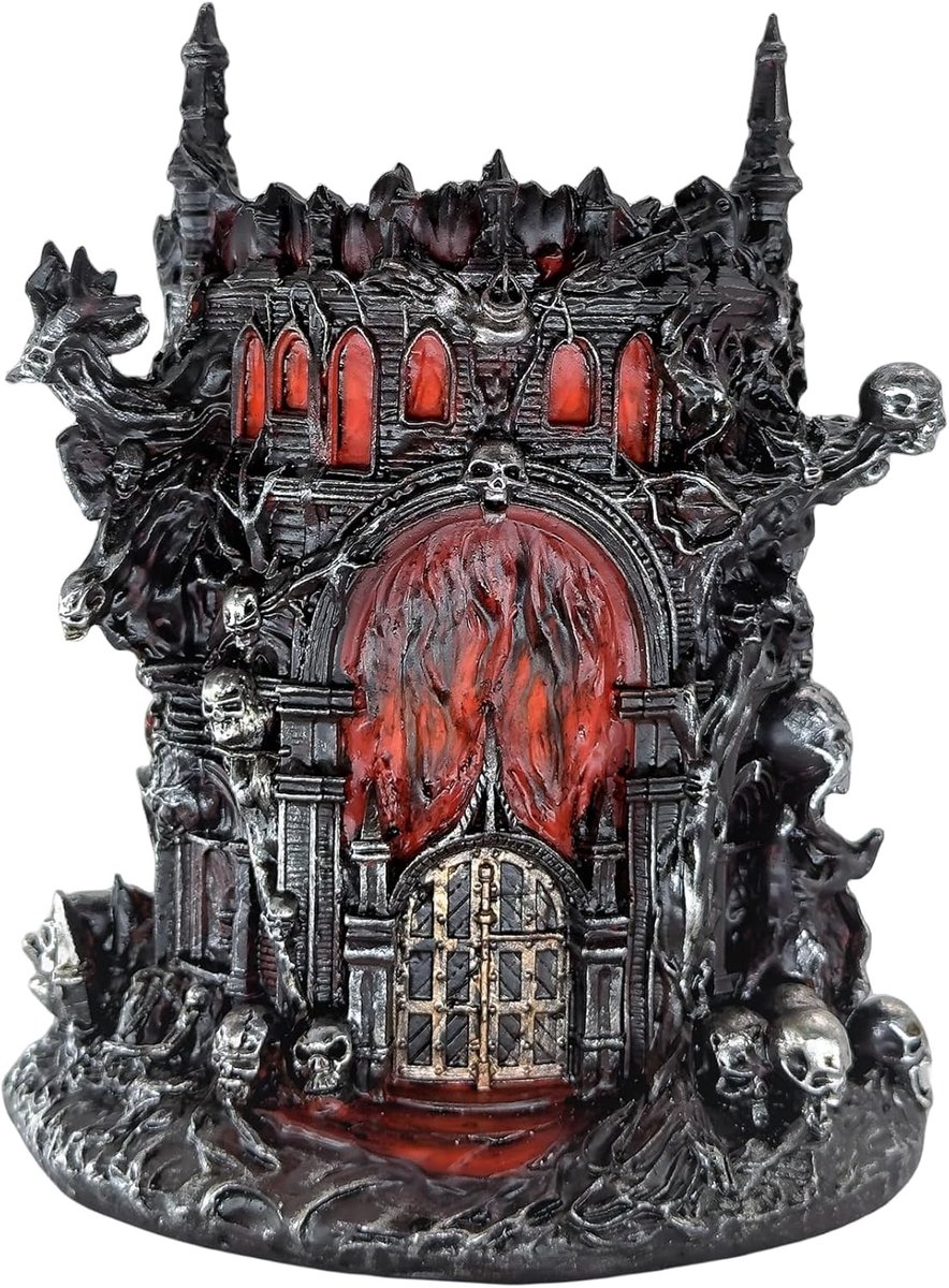 Dante's Inferno Hars Kasteel Pen Houder en Aquarium Decor - Middeleeuws Thema Bureau Ornament