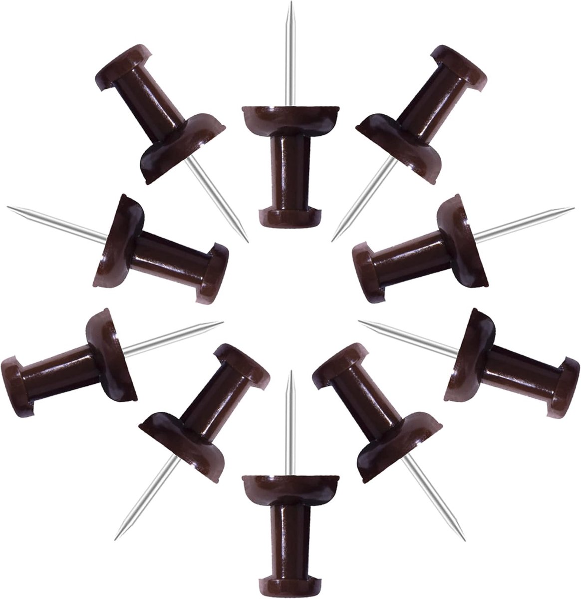 Push Pins 120 Stks Effen Chocolade Kleur Duim Kopspijkers Grotere Size Pin Kaart Tacks Plastic Hoofd met Stalen Punt voor Bulletin Board