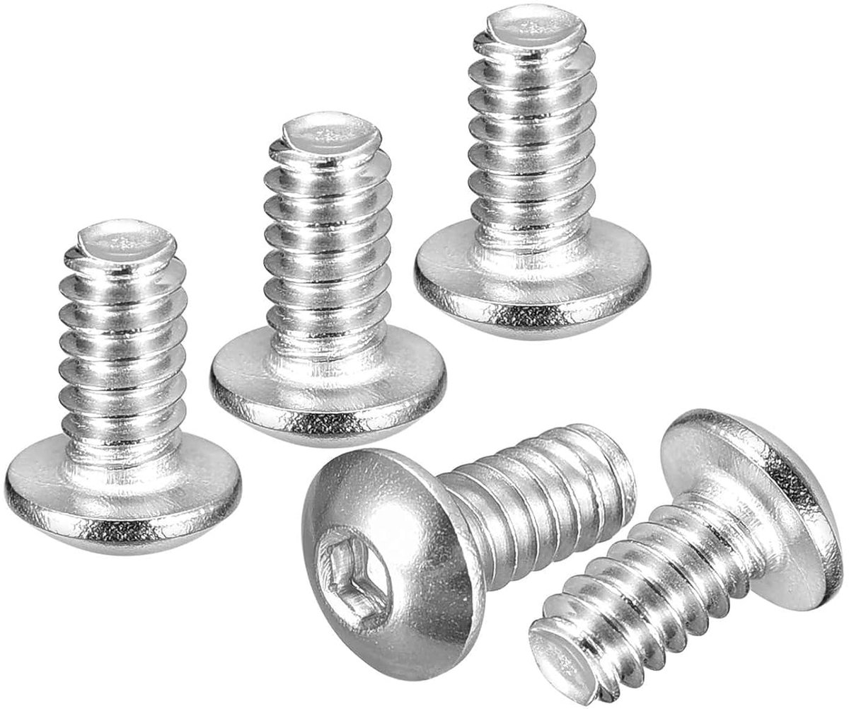 #6-32x1/4" knopkop inbusschroeven - 50 stuks - geschikt voor straatfiets, mountainbike, auto, motorfiets, 304 roestvrij staal, wit geanodiseerd, binnenzeskant aandrijving