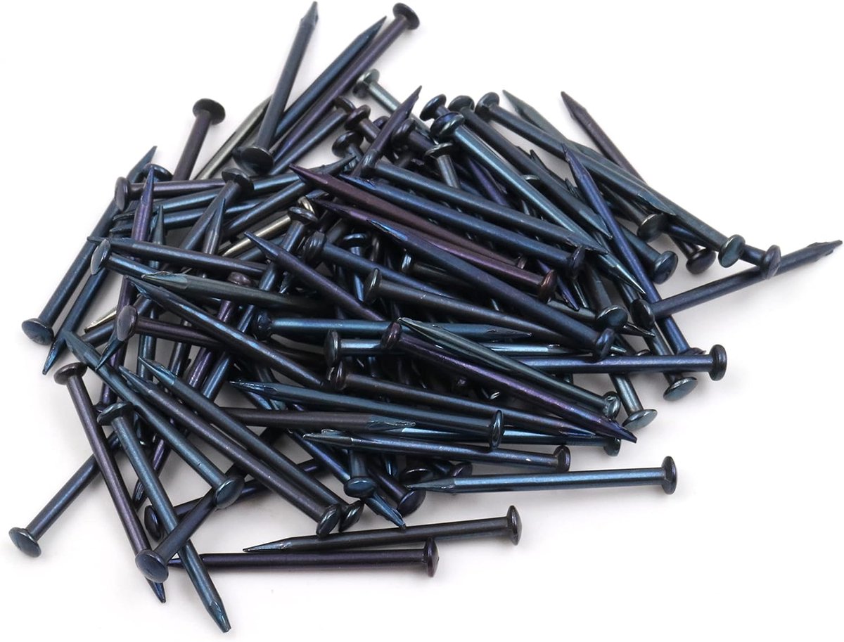 100x stalen pennen stalen spijkers plint pennen nagel 2,0 x 30 mm lenskop BLAUW