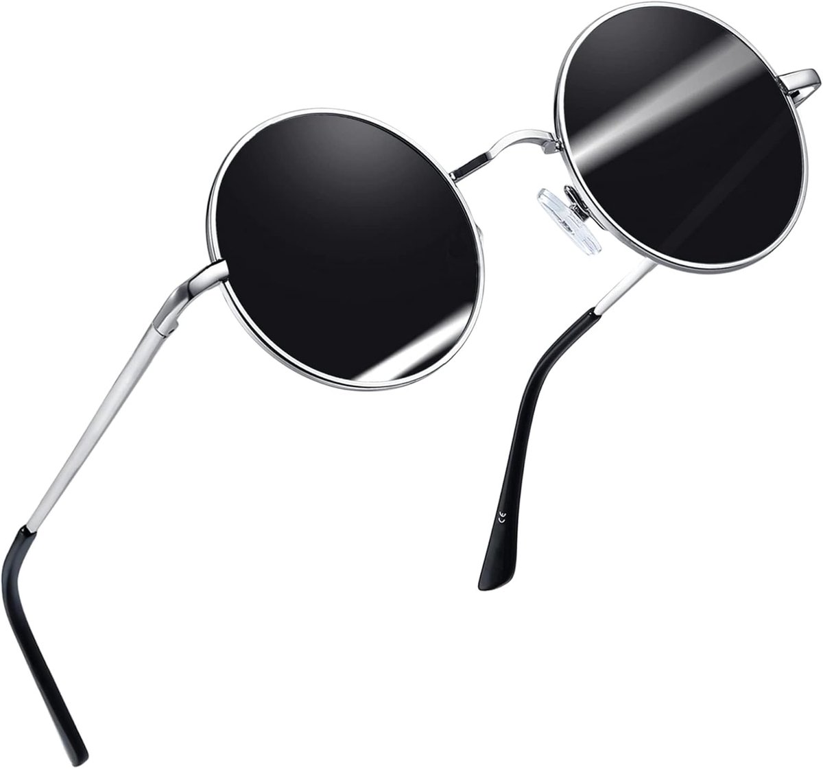 Ronde Zonnebril Heren Dames Gepolariseerde UV-Bescherming | Vintage Metalen Frame Hippie Zonnebrillen Mannen Vrouwen