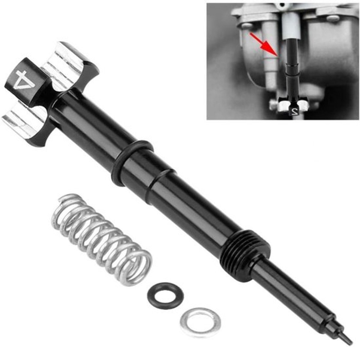 Air Fuel Mixture Screw Set voor Keihin FCR FCR-MX Carburateur - Mengschroef Kit voor Motoren van Honda, Yamaha, Suzuki en Kawasaki (Zwart)