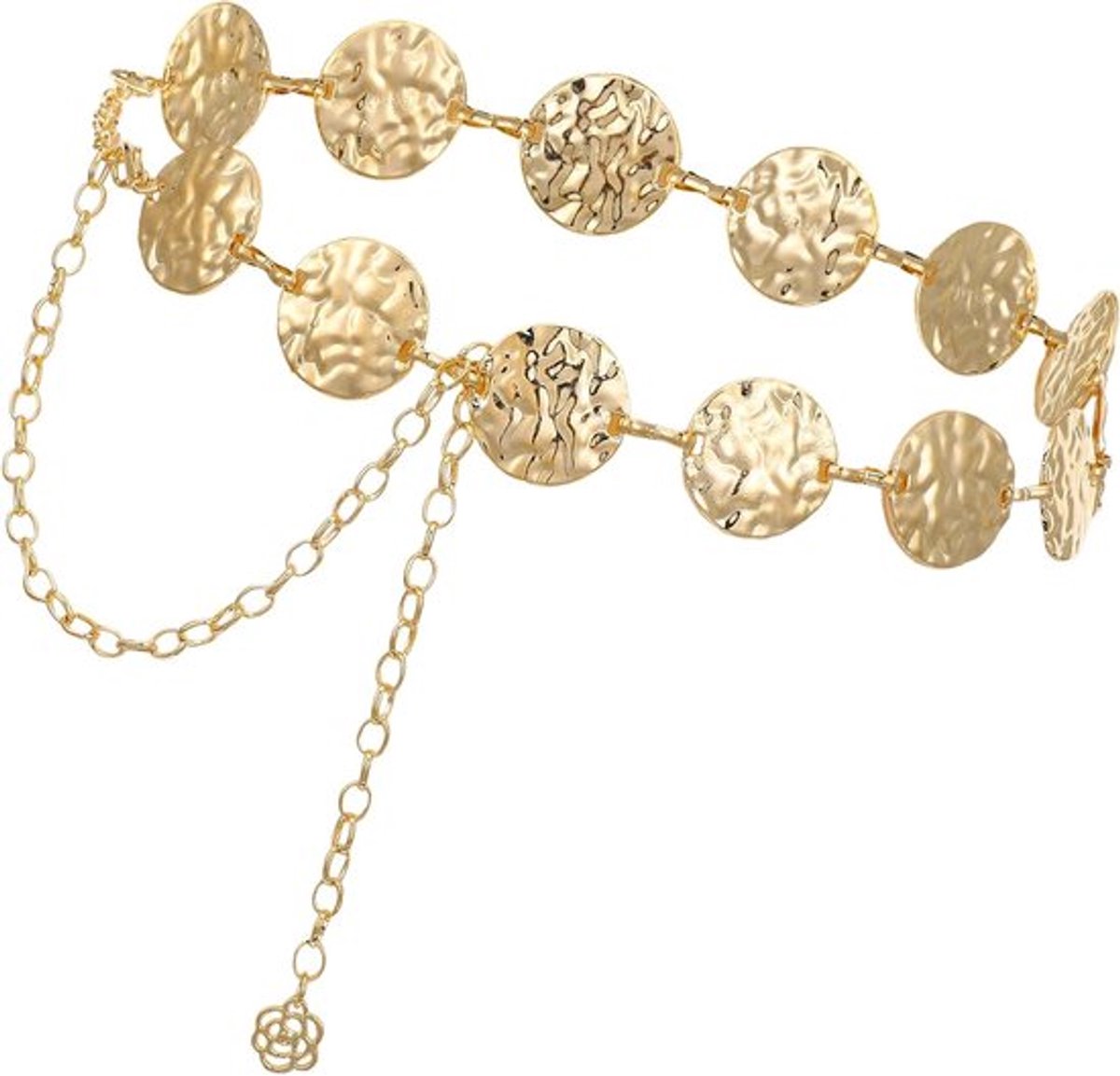 Stijlvolle Metalen Tailleketting voor Dames met Westers Gegraveerd Ontwerp - Dunne Tailleband voor Boho Outfits, Ideaal voor Blouses, Jurken en Sweaters