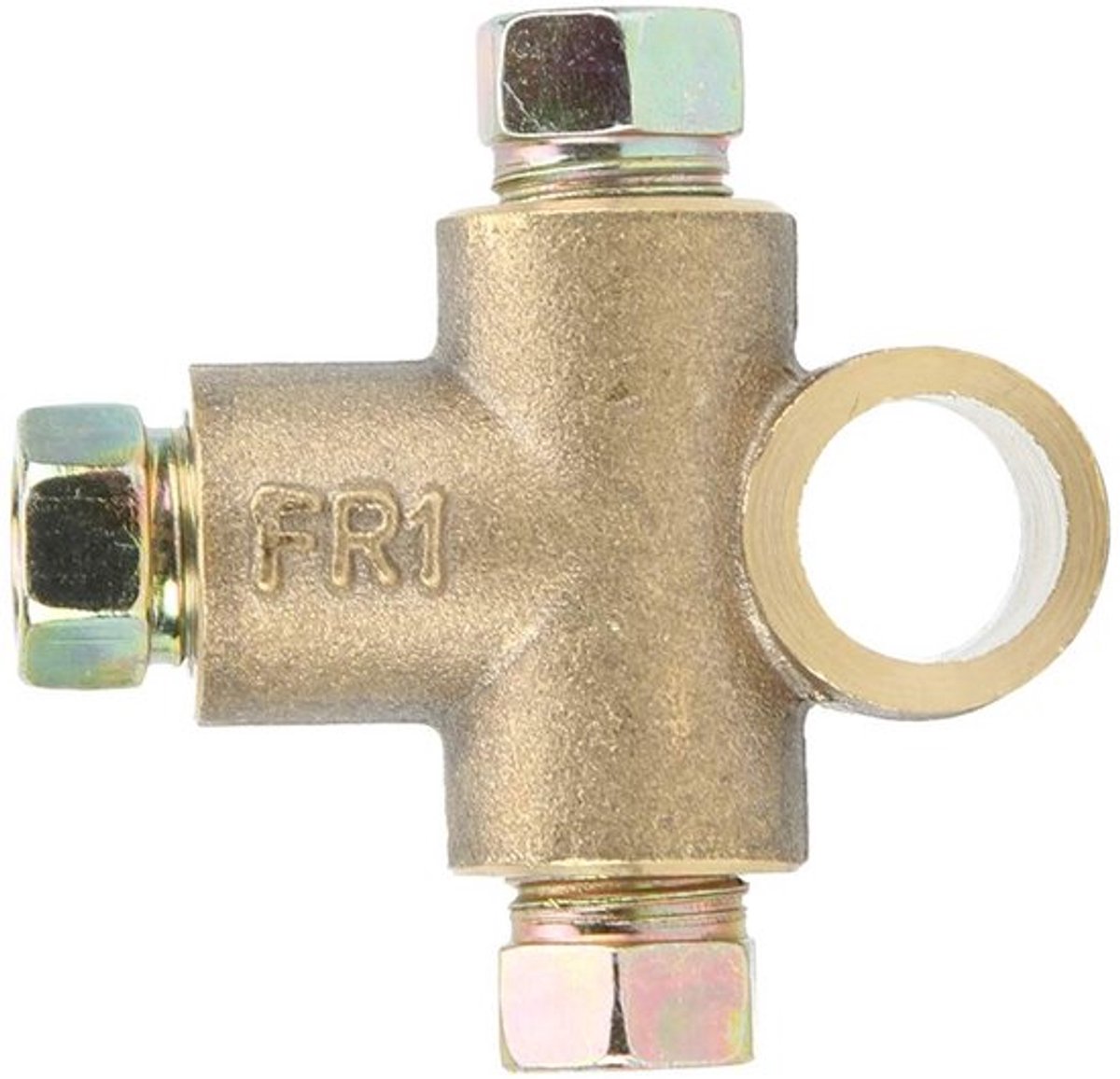 Remleiding 3-weg T-stuk - 10 mm moeren - 6 mm huls - Lichtgewicht - Eenvoudig te installeren - Hoge betrouwbaarheid - Remtstuk