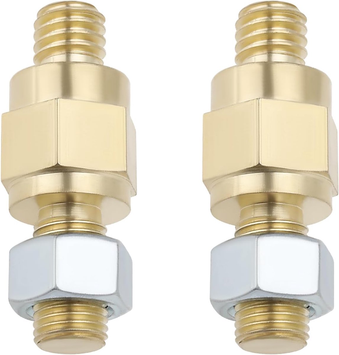idea 2x Zijpaal Messing Batterij Terminal 3/8" 16 Bouten Standaard Terminal Studs Extender Extension Compatibel met GM, Trailer Brake Controls, Accessoires voor Batterij