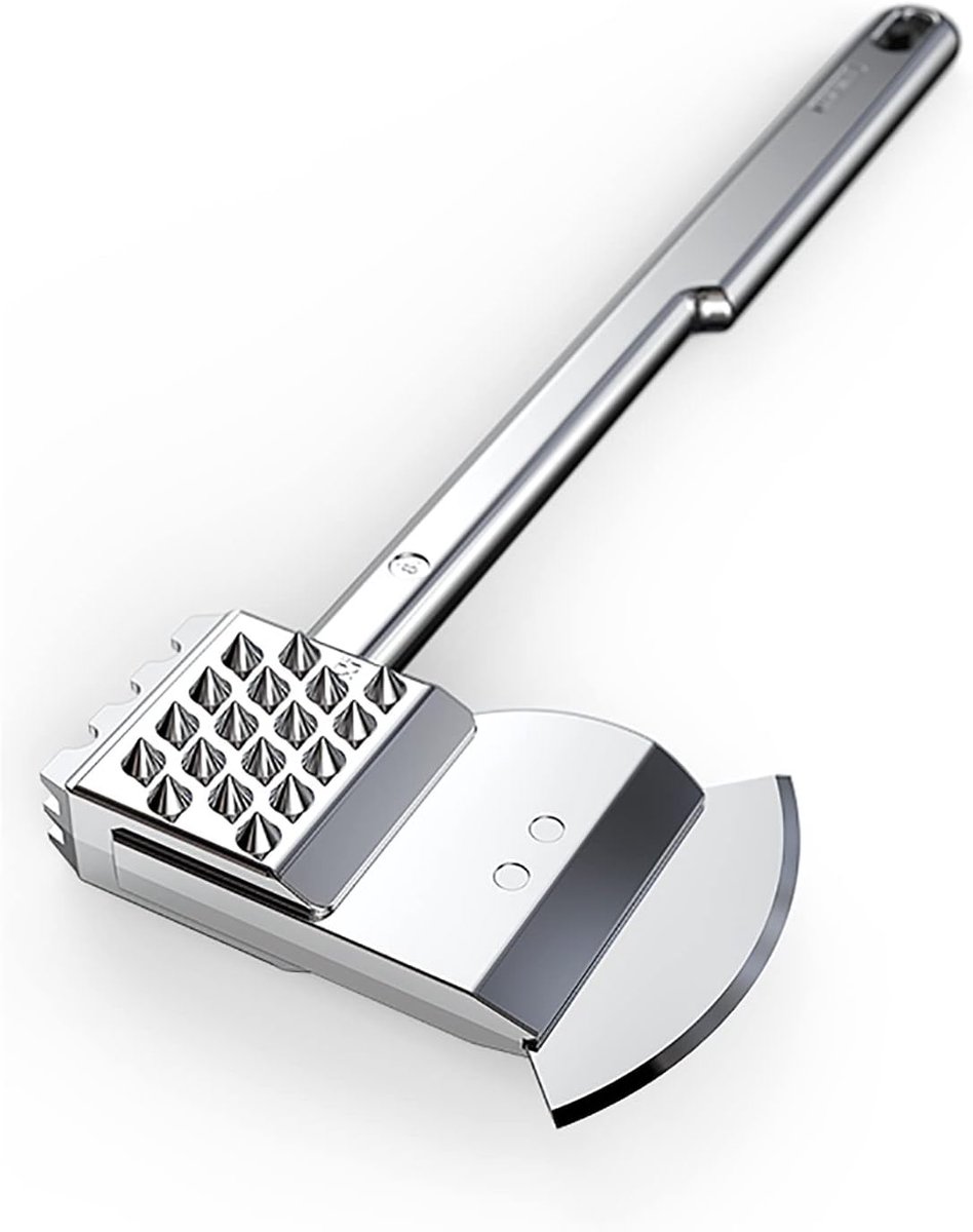 Vlees Hammer Tenderizer, 304 RVS Crushed Ice Hammer, Losse Vleeshamer, Steak Hammer, Chop Axe 2 in 1 Ribs Hammer