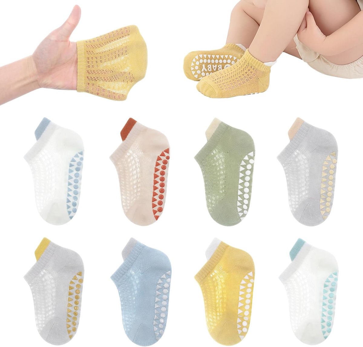 Sokken Schattige Grips Mesh Sokken voor Baby's Peuter Jongens Meisjes