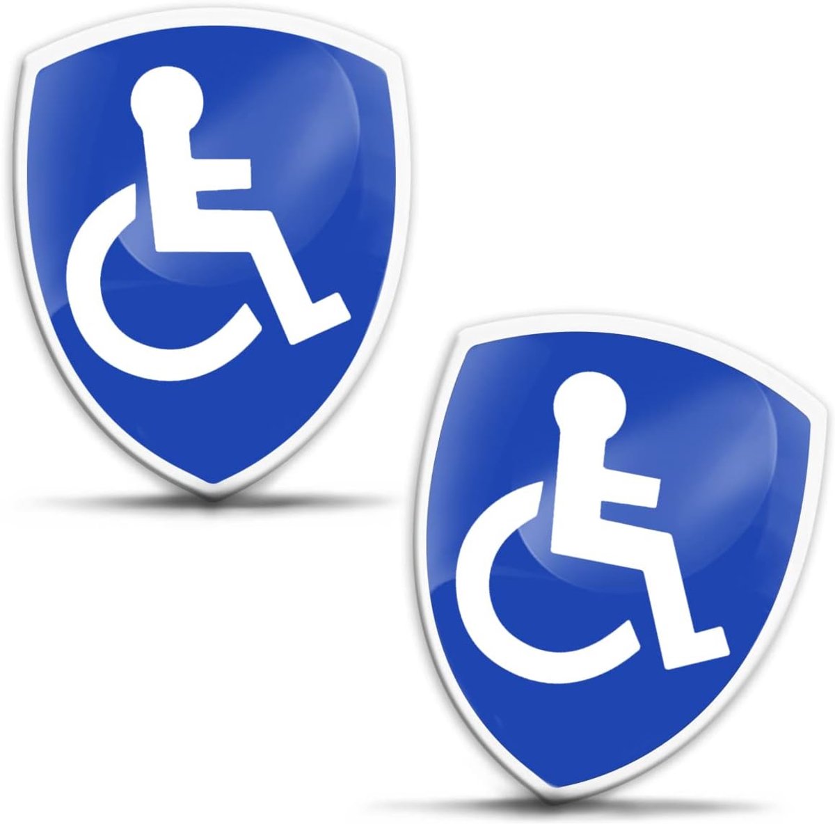 2 x 3D Gel Siliconen Gehandicapte Symbool Rolstoel Stickers Auto Motorfiets Fiets Raam Telefoon Laptop PC Tablet Deur KS 120