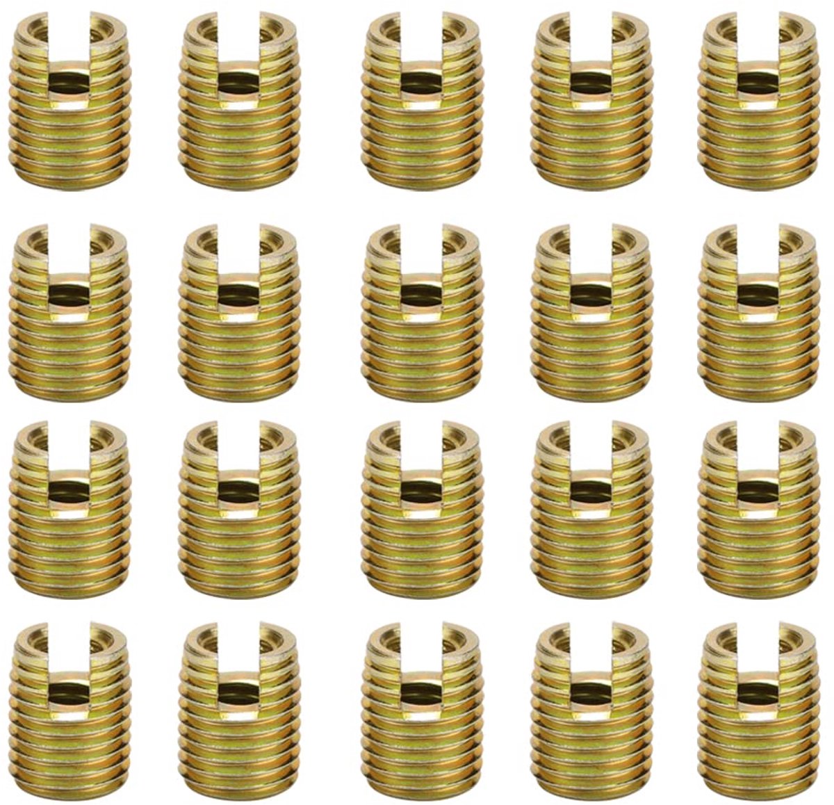 Schroefdraadinzetstukken, Akozon 20 stuks 302 koolstofstaal zelftappende schroefdraad insert schroef reparatieset (intern M4 x 0,7 extern M6,5 x 0,75: 8 mm)