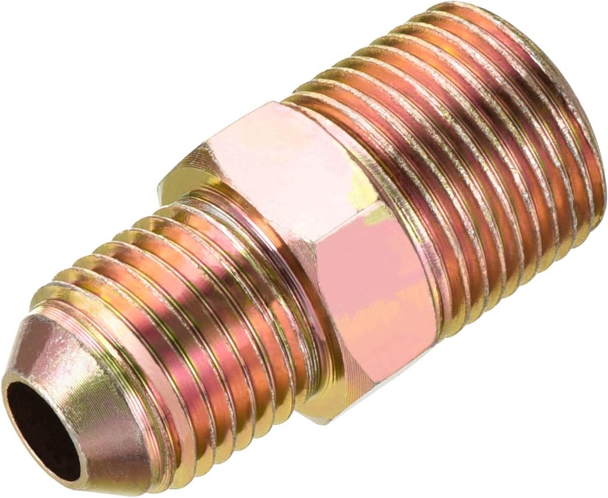 sourcing map Verlengstuk buisschroefverbinding zeskant koppeling 9/16"-18 UNF buitendraad op 3/8 PT buitendraad adapter 35mm aansluiting