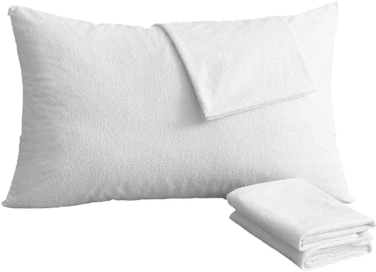 Kussenbeschermers, Kussensloop Met Rits, Ademend, Anti-Dust Mite, Wit (Set Van 2, 40x80cm)