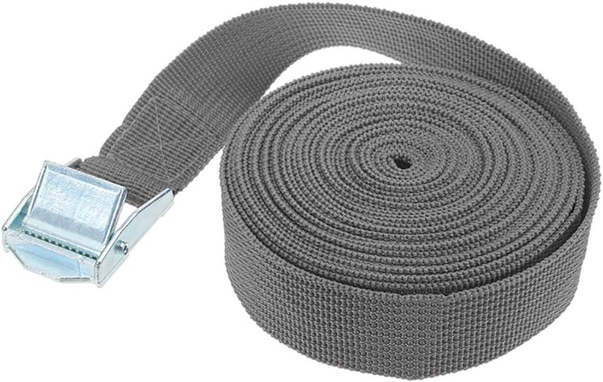 tooloflife 25mm*4m Ratchet Tie Down riemen, Heavy Duty Spanriemen Verstelbare Sjorbanden voor Motorfiets Cargo Trailer Trucks SUP Kajak Bagage - Grijs