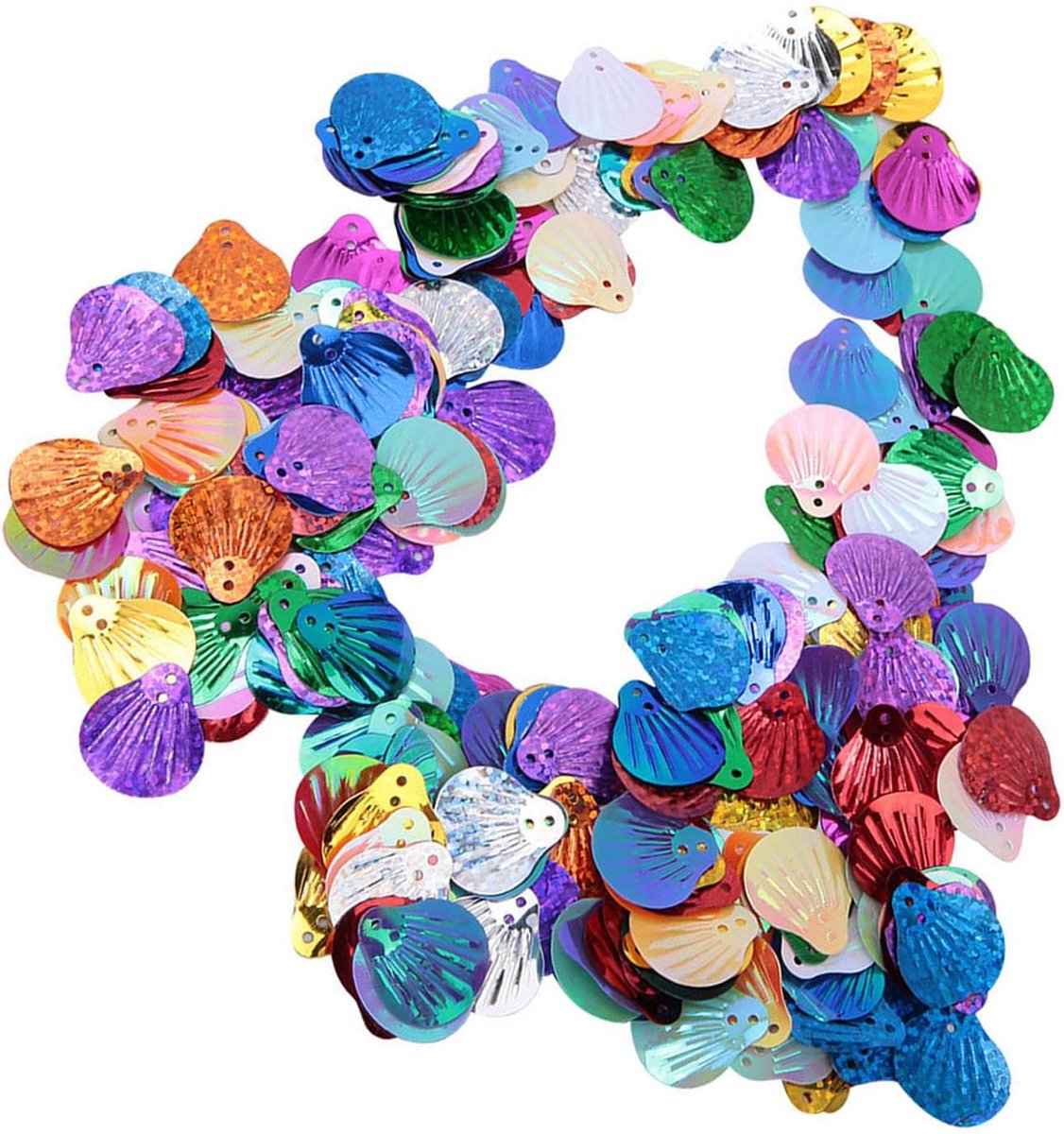 Pailletten, 18 x 20 mm handgemaakte doe-het-zelf schelpvorm pailletten creatieve kleur kralen pailletten voor ambachtelijke bruiloft decoratie (gouden gemengde kleur)