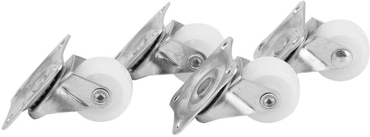 4 stuks 1 inch zwenkwiel 20Kg capaciteit nylon materiaal voor winkelwagen DIY accessoires meubelwiel 38x32mm laadvermogen 20kg / 44.09lb mini stuurwiel