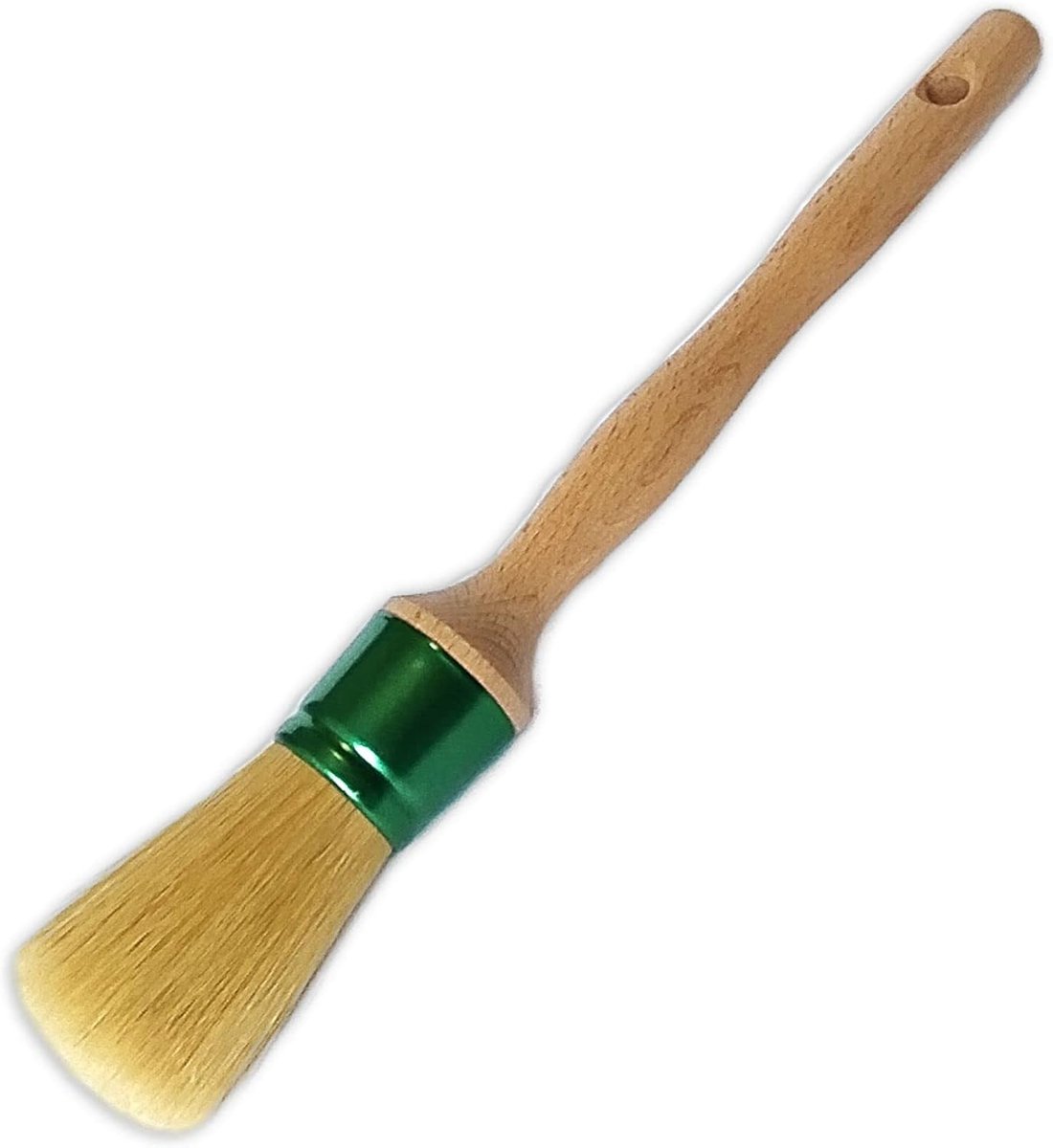 Borstel, rond, virola groen, 33% natuurlijke borstelharen, houten handvat, kwast, professionele afwerking, doe-het-zelf, decoratie, vernieuwing (nr. 12)