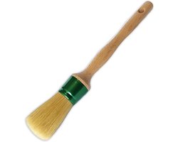Borstel, rond, virola groen, 33% natuurlijke borstelharen, houten handvat, kwast, professionele afwerking, doe-het-zelf, decoratie, vernieuwing (nr. 12)