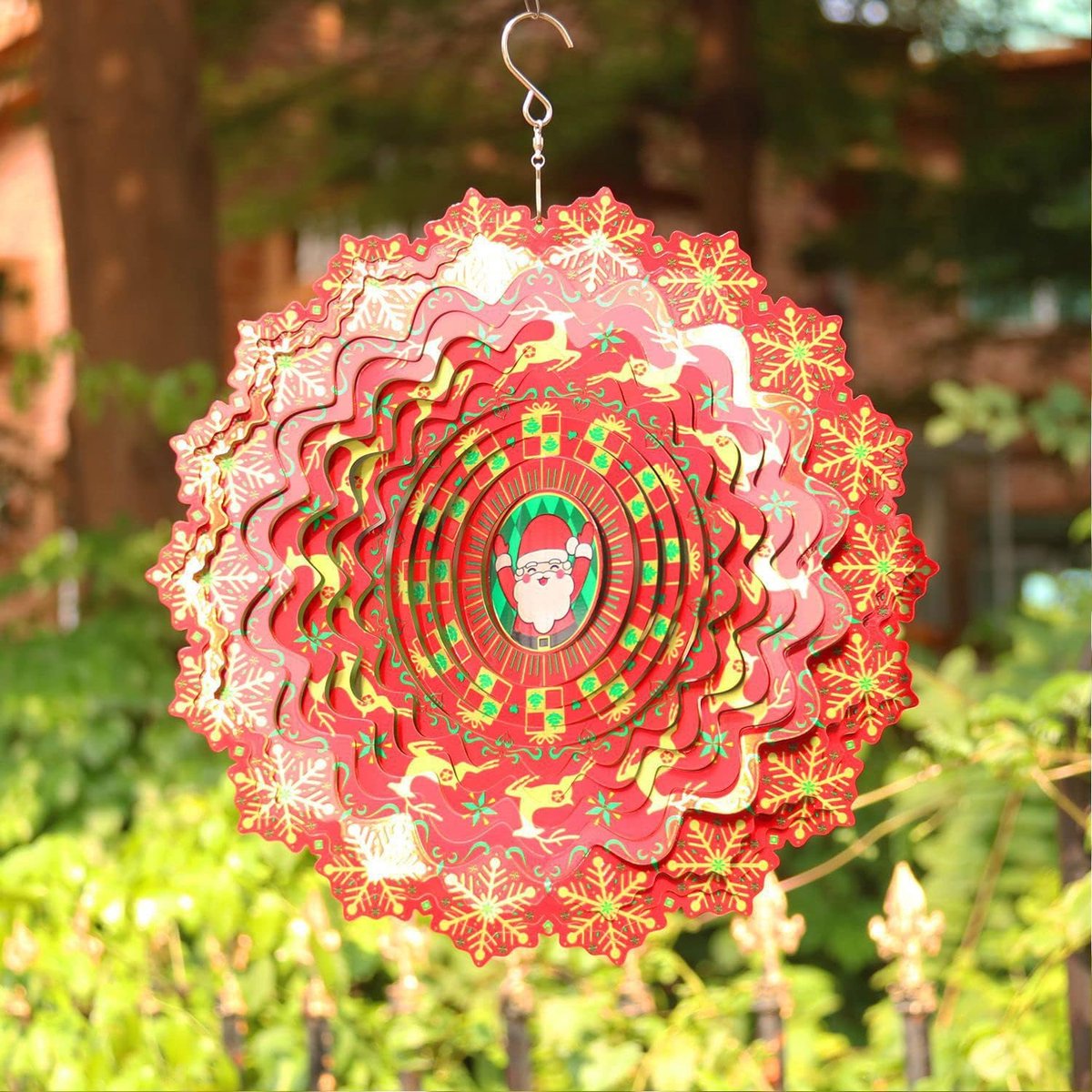 Windspinners Voor Tuin En Tuin, 3d-metalen Roterende Windgong, Kunstversiering Voor Tuin Buiten Tuin Gazon Patio, 12 Inch Groot, Ideaal Voor Geschenken(Color:rood)