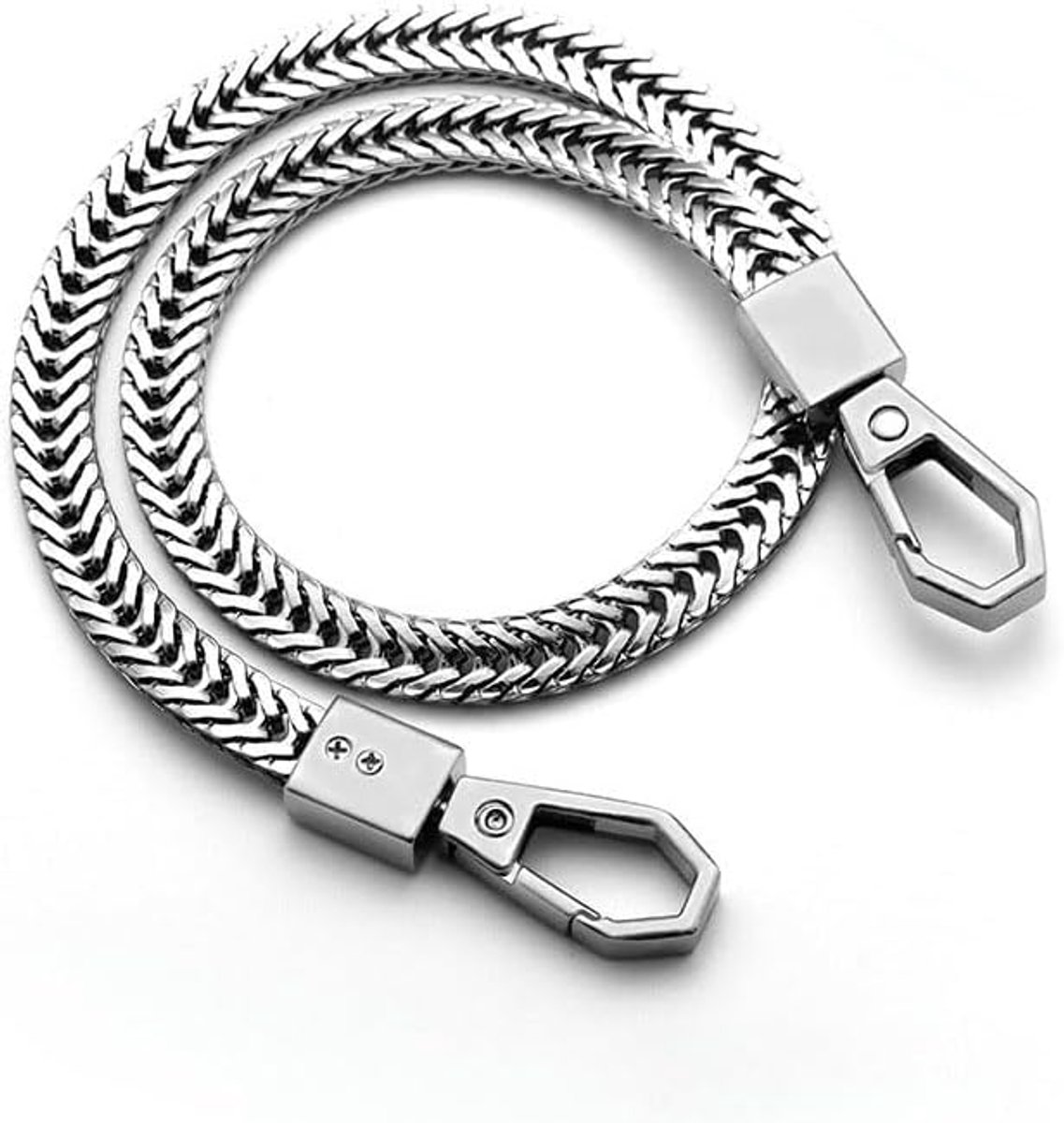 Ketting met Karabijnhaak voor Schoudertas en Portemonnee (Zwart Pistool)
