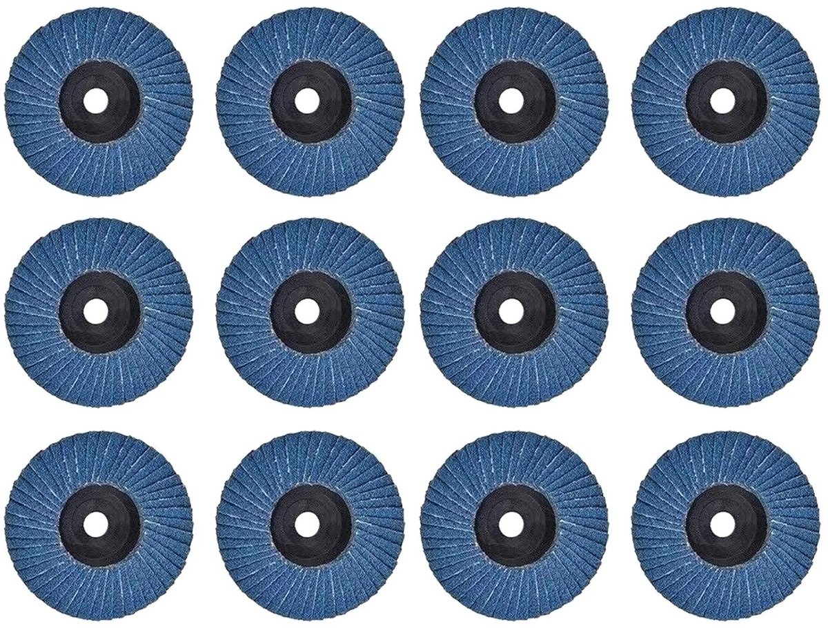 Lamellenschijven, slijpschijven, slijpschijven, 75 mm, 120 korrel lamellenschijf, flap schijf voor metaal, staal, hout, slijpschijf, schuurschijf, schuurmop, flap disc, blauw