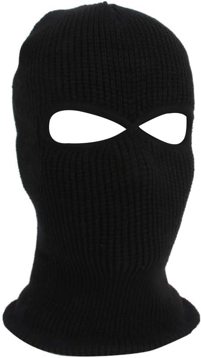 Gebreid skimasker, winter, bivakmuts met 2 gaten, ski-gezichtsafdekking voor winter, outdoor, sport
