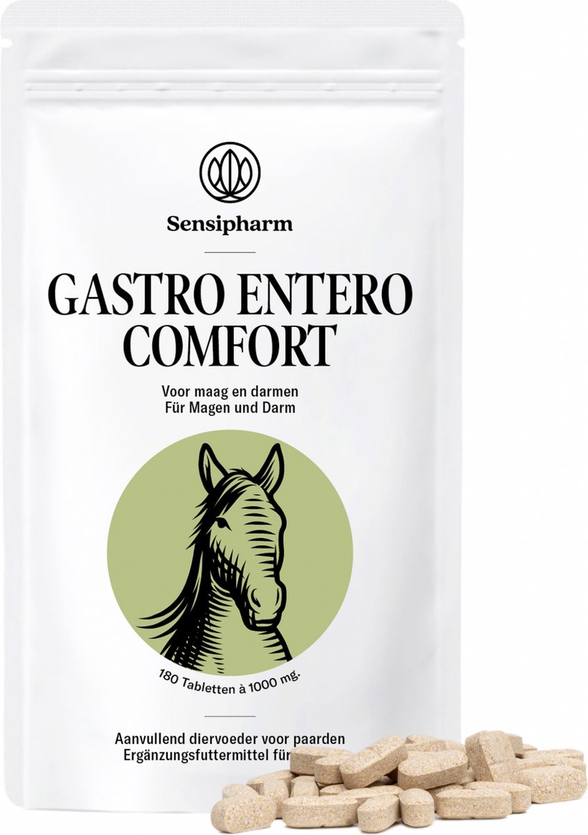 Sensipharm® Gastro Entero Comfort Paard - Maag, Darmen & Spijsvertering Supplement - 180 Tabl.
