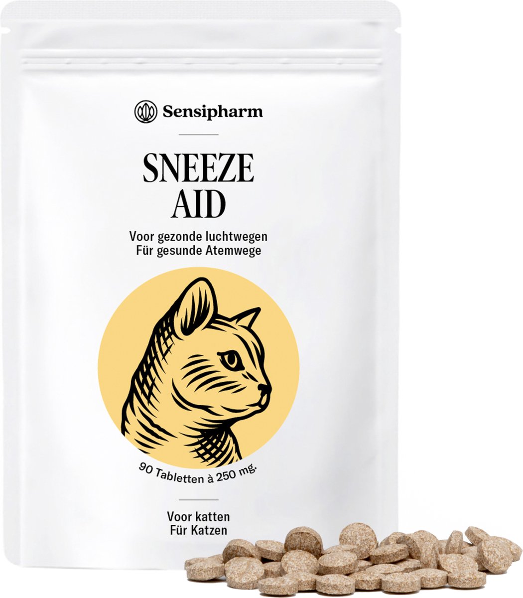 Sensipharm® Sneeze Aid - Niesziekte Kat - Bij Niezen, Verkoudheid & Rode Oogjes - 90 Tabl.