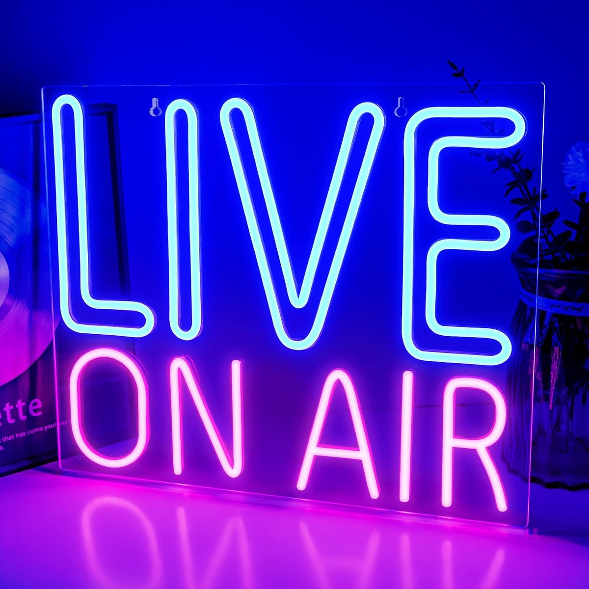Neon sign on air blauw roze letters - led neon licht - muurdecoratie - perfect voor gamers en streamers - SnelShoppen