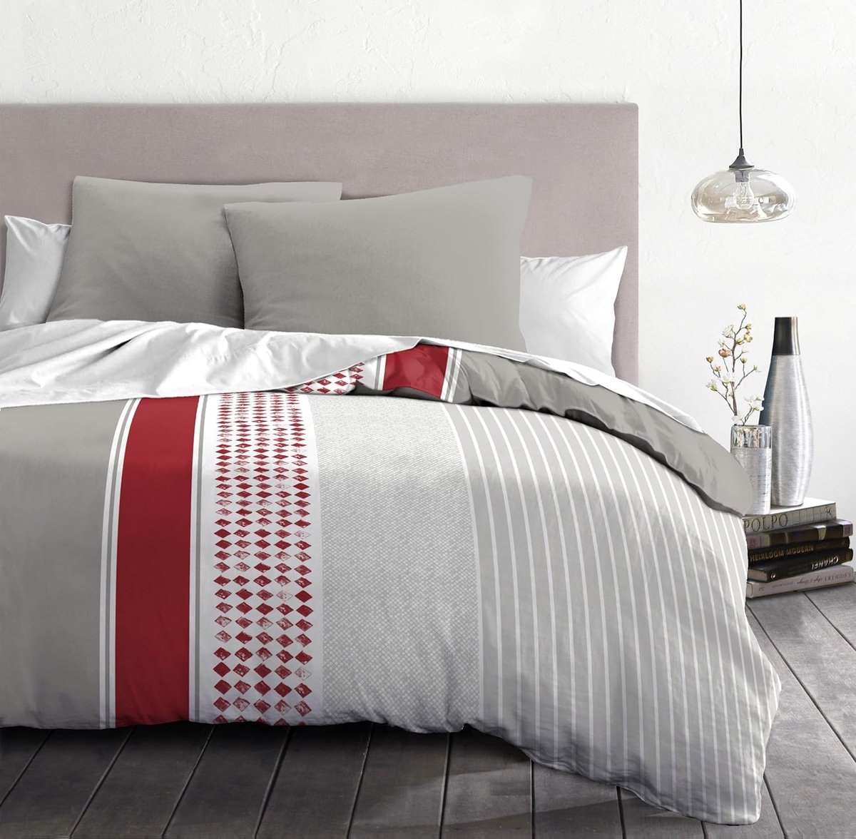 Linge Passion Dekbedovertrekset, 140 x 200 cm, Mimosa, rood