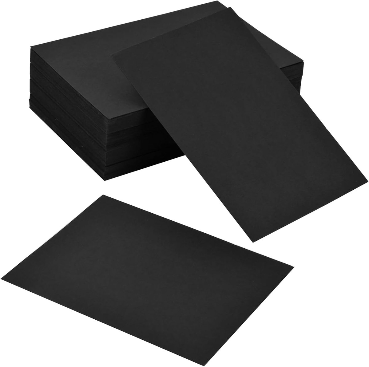 Wenskaarten, 350 g/m² kraftpapier, knutselkarton, 15 x 10 cm berichtenkaart, klein karton voor doe-het-zelf graffiti, verjaardagsbanketten, Kerstmis (zwart)