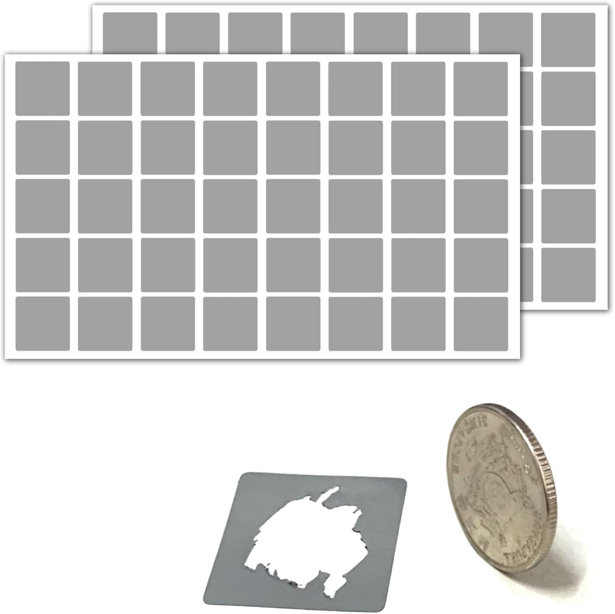 400 Stuks, 20 x 20mm - Kras Stickers Scratch off Krasstickers, Grijs Vierkant